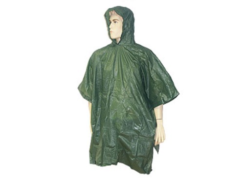 Lightweight Hooded Poncho - Olive